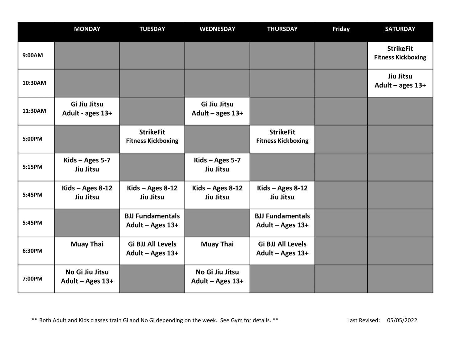 Classes Schedules Fuse Martial Arts & Fitness Loveland, OH