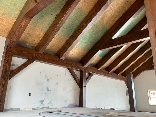 timber rafters before t&g