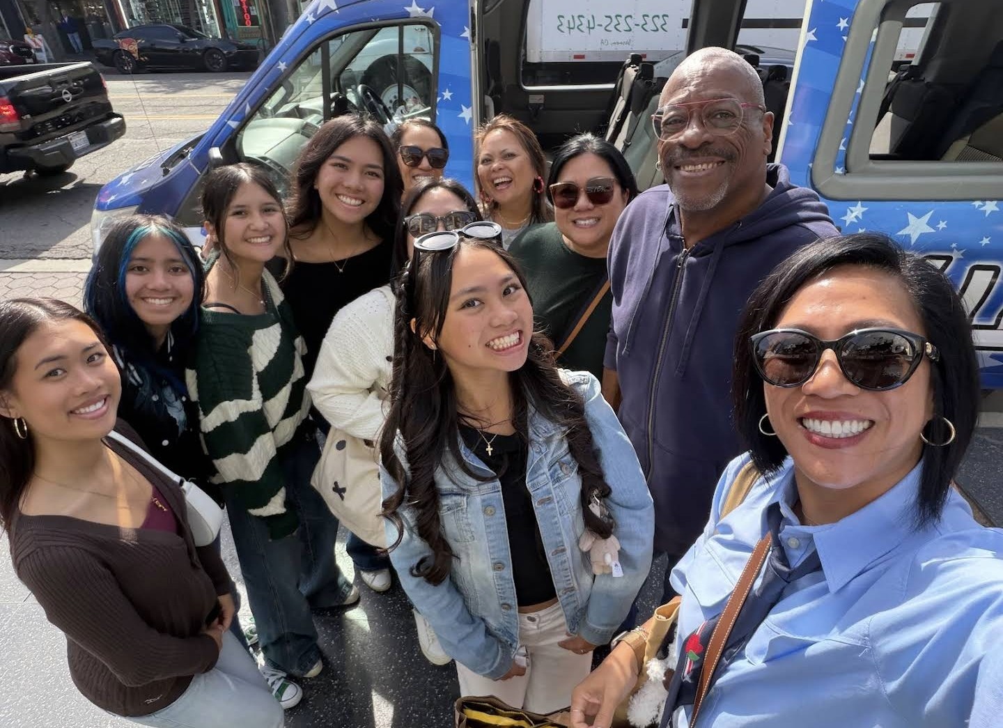 Group on our Hollywood sightseeing tour in Los Angeles