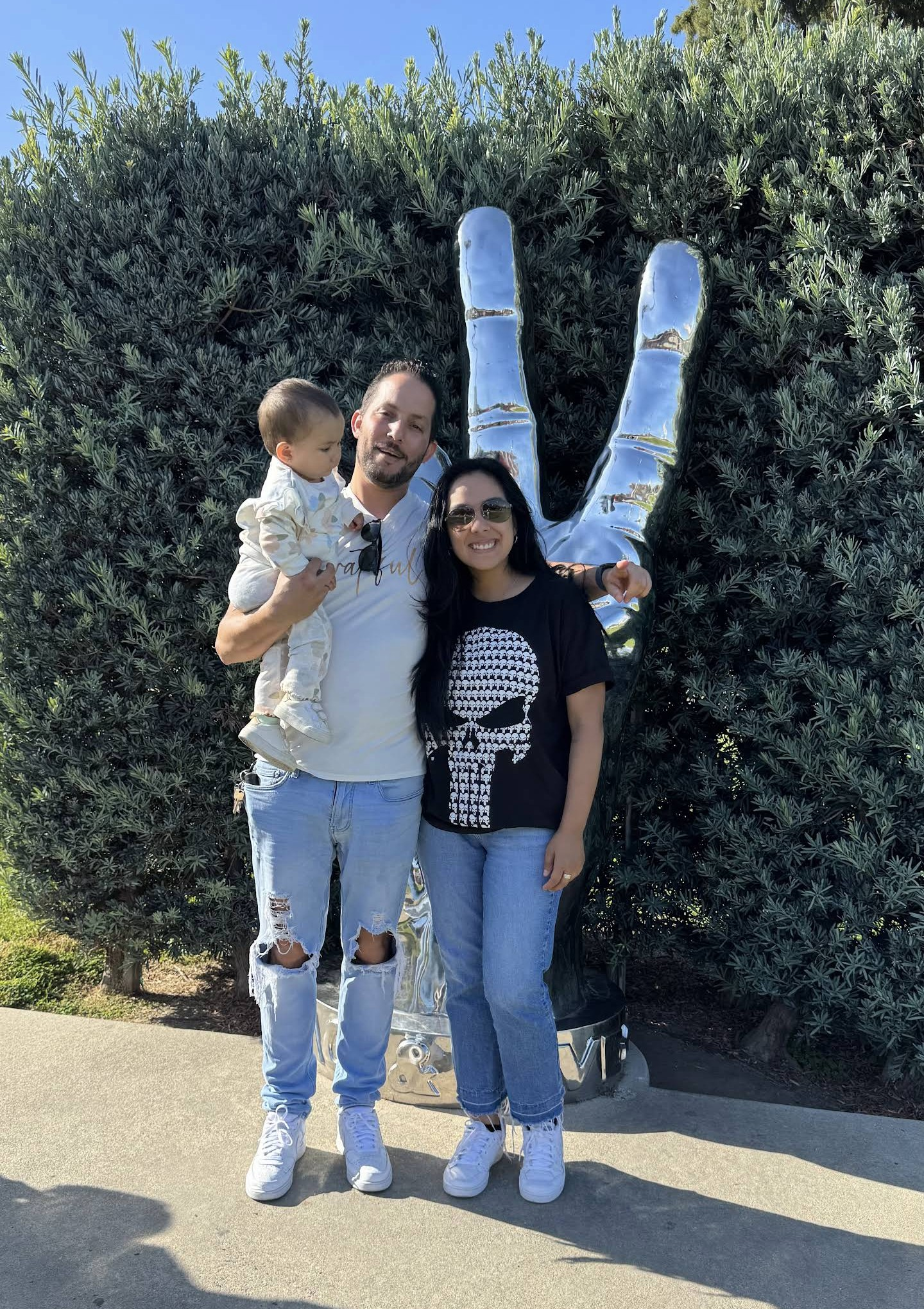 Family at the Beverly Hills stop on our Hollywood bus tour