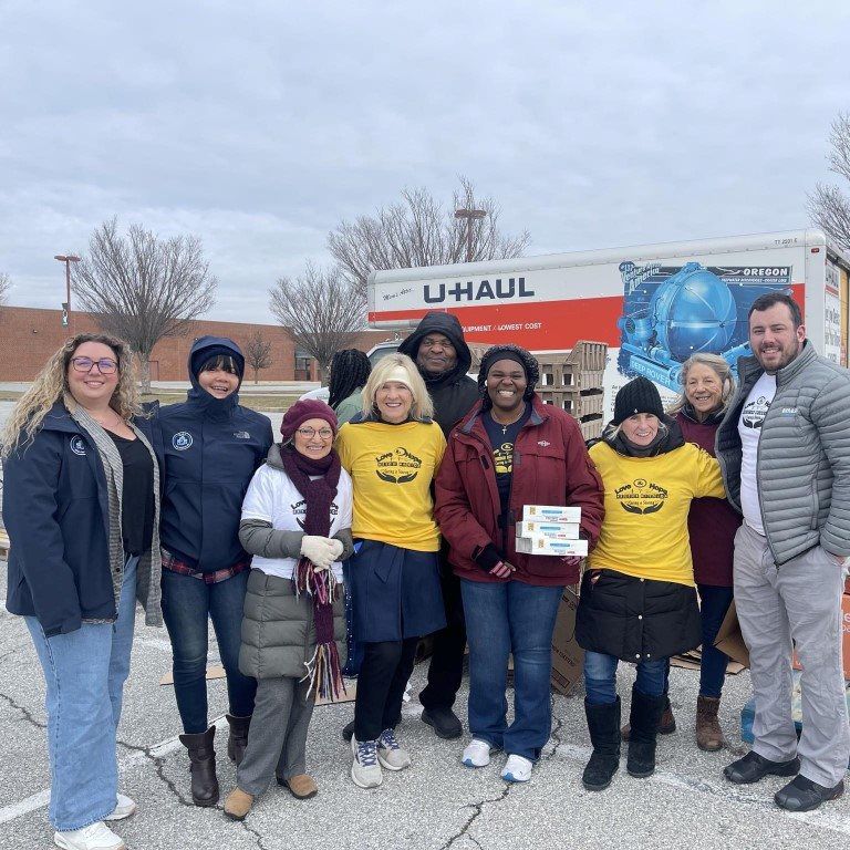 Food and clothes giveaway